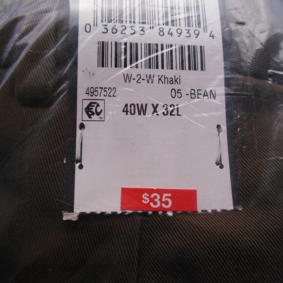 mens no-iron Haggar work to weekend classic fit dark brown khakis 40W x 32L NIP - Picture 7 of 8